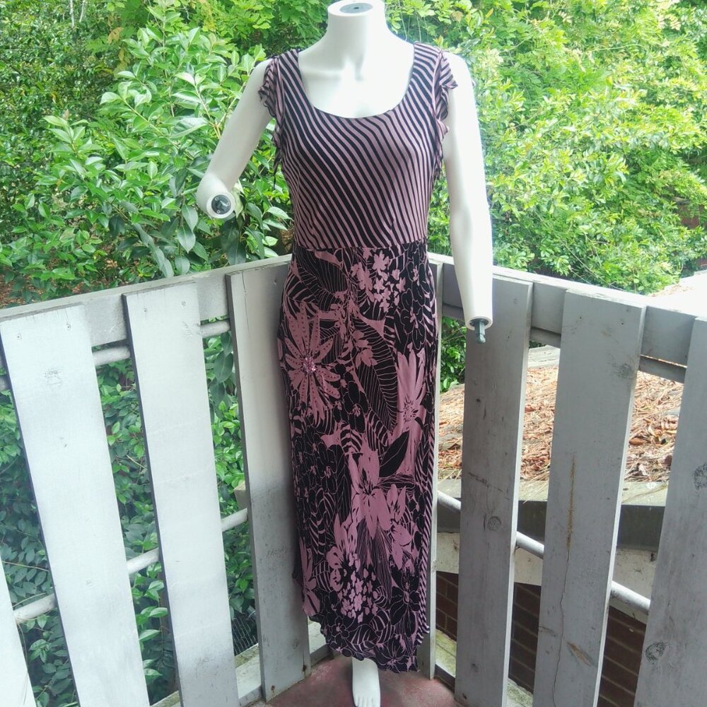 Vintage 90s Y2K Whimsigoth Fairy Asymmetrical Floral Midi Cocktail Dress